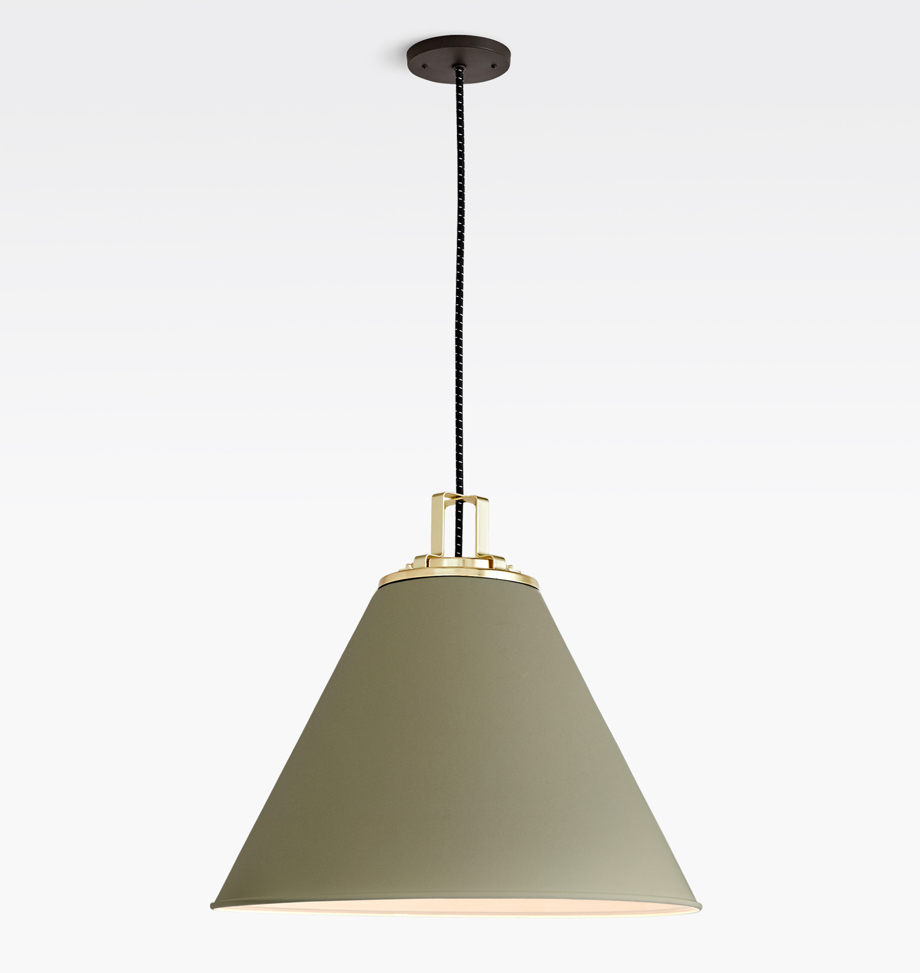 Butte 24" Cone Pendant, Aged Brass Fitter | Rejuvenation