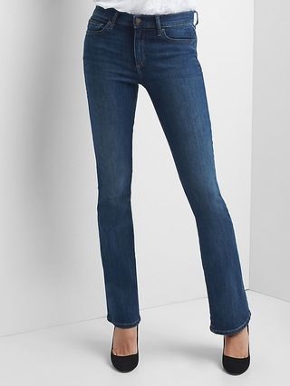 Gap Womens Mid Rise Baby Boot Jeans (Medium) Medium Indigo Size 24 | Gap US