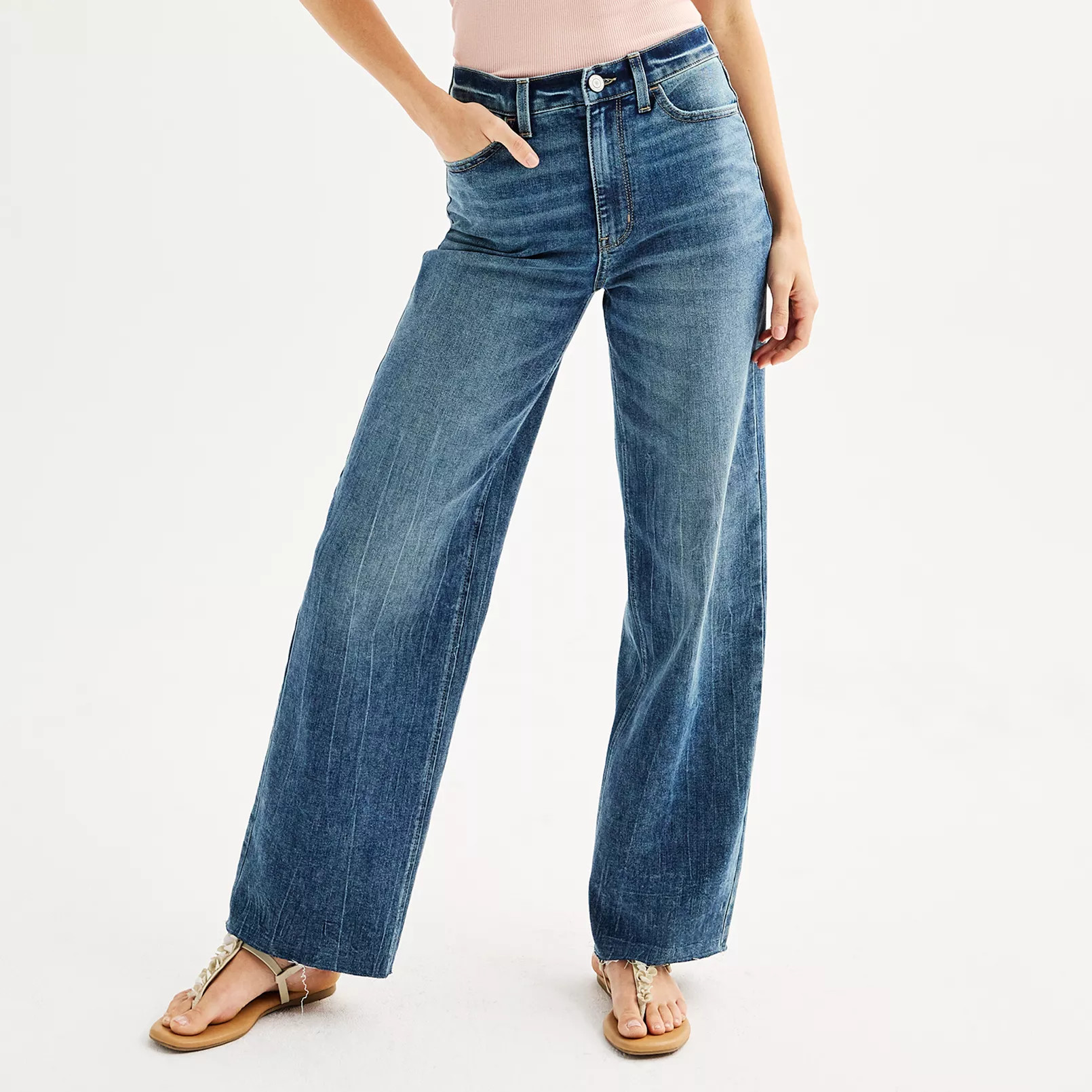 Juniors' SO® High-Rise Wide-Leg Jeans | Kohl's