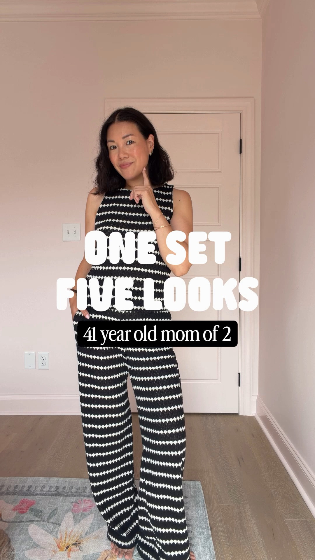 Sizing: wearing XS in black/white top and pants, Small in blue linen pants, 26 in shorts (linked similar), Medium in white linen shirt, Small in red top

#LTKootd #LTKOver40 #LTKPetite