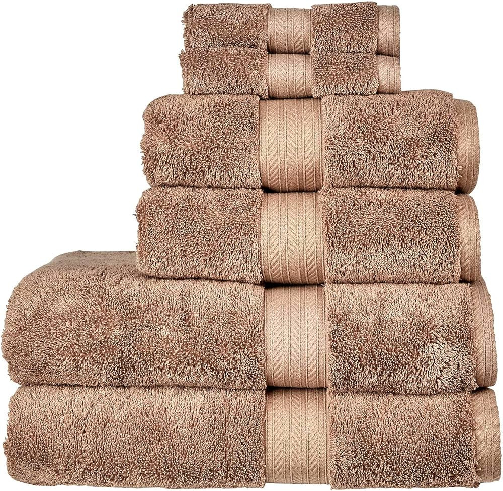 Christy Renaissance 6 Piece Towel Set | Mink Brown | 100% Egyptian Cotton | Luxuriously Soft and ... | Amazon (UK)