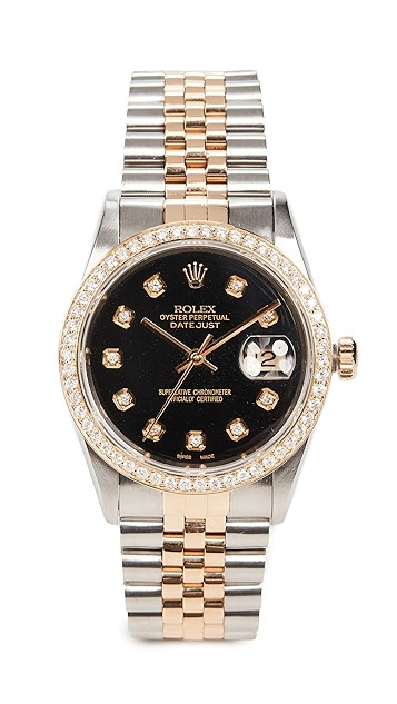 36mm Gents Tt Rolex Datejust Black Diamond | Shopbop