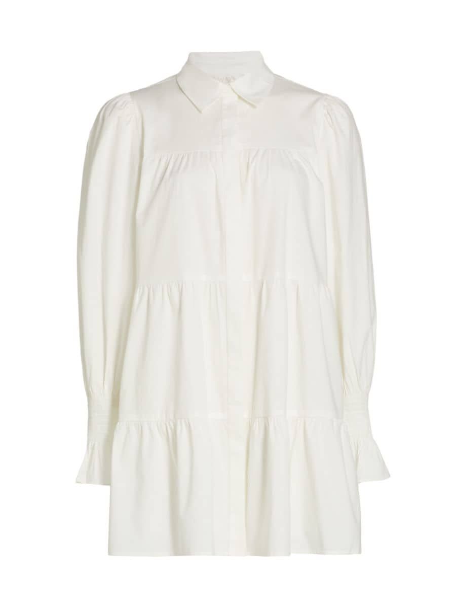 Canossa Tiered Cotton Shirtdress | Saks Fifth Avenue