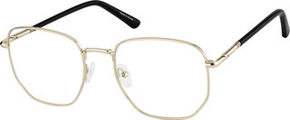 Zenni Geometric Glasses Gold Mixed Full Rim Frame | Zenni Optical (US & CA)