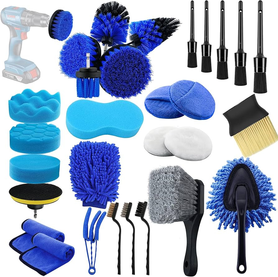 29Pcs Car Detailing Brush Set, Car Detailing Kit, Auto Detail Supplies Tools With Wheel Drill Bru... | Amazon (US)