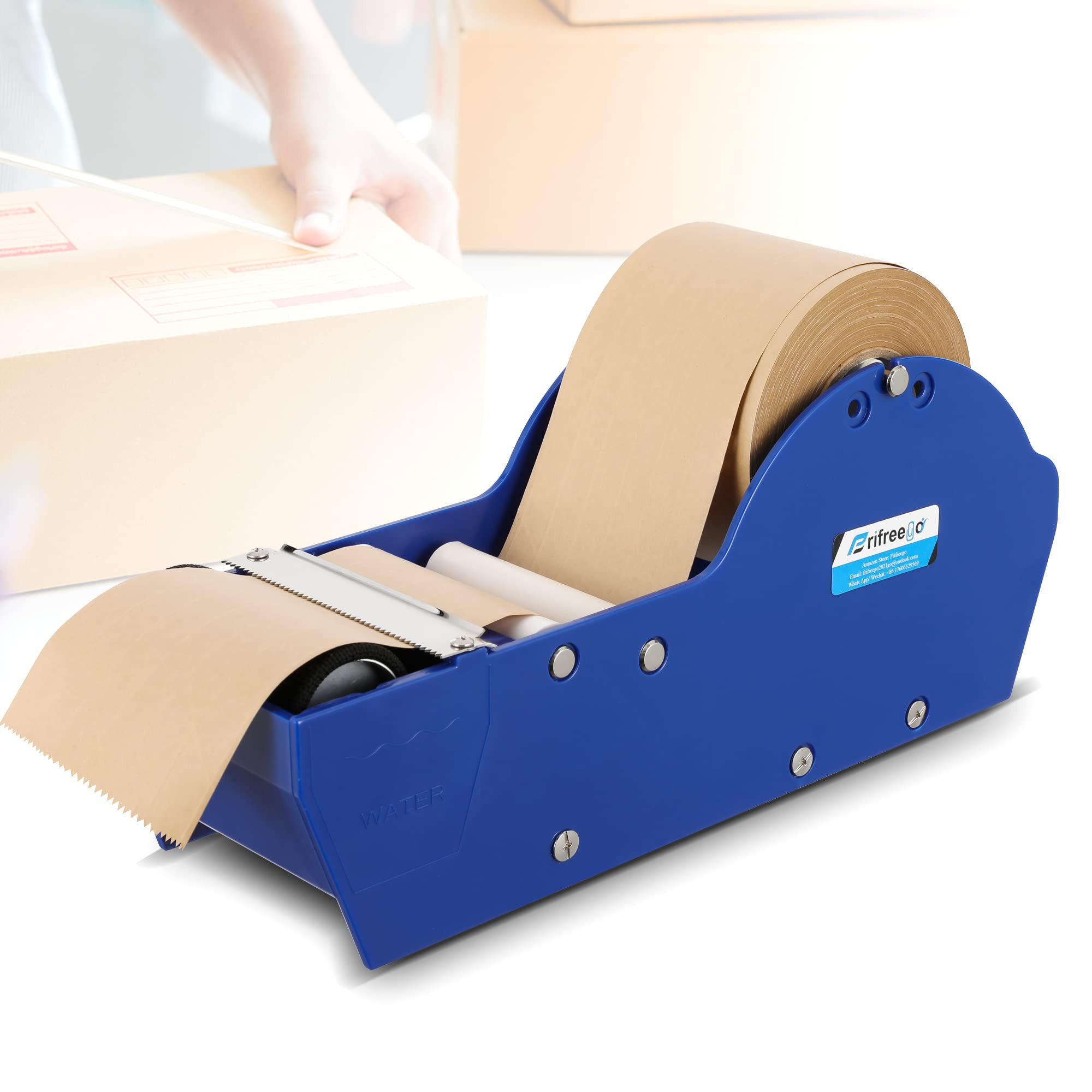 Water-Activated Tape Dispenser, Manual Kraft Gum Tape Dispenser, Width Adjustable 1.18-3.15", Light Weight & Portable Packing Tape Dispenser Set, Blue | Amazon (US)