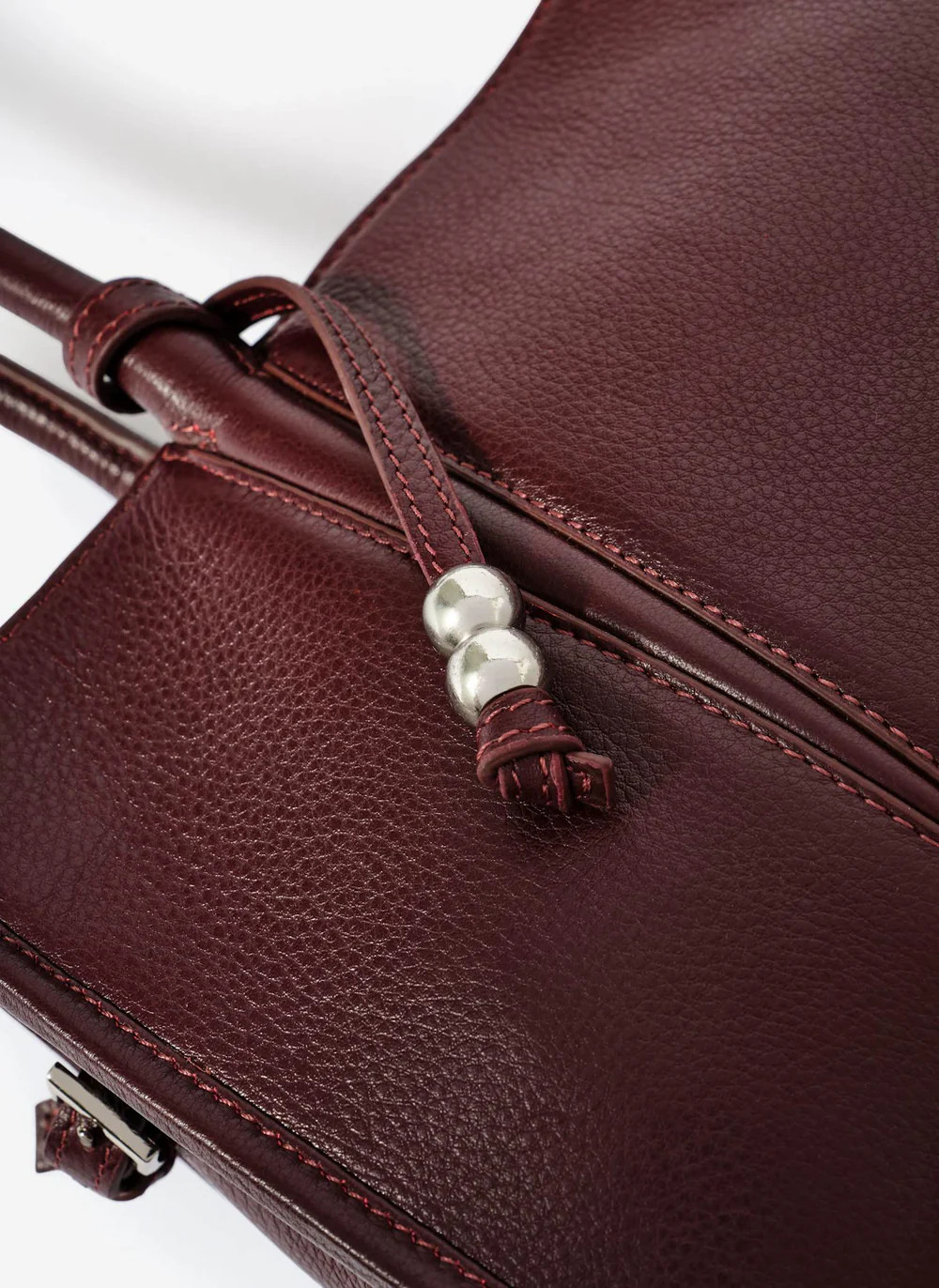 Zita Burgundy Leather Shoulder Bag | Mint Velvet