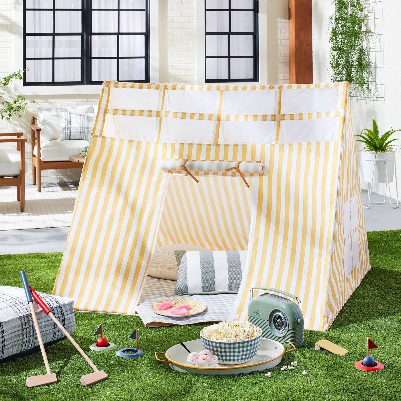 Kids' Stargazing Play Tent - Gold/Cream Stripes - Hearth & Hand™ with Magnolia | Target