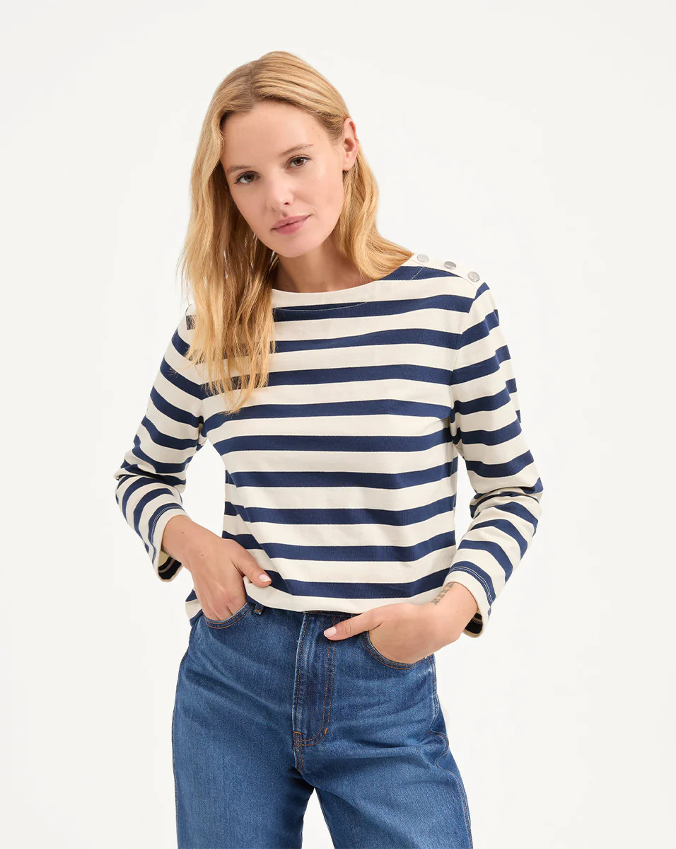 Hovey Striped Top | Veronica Beard