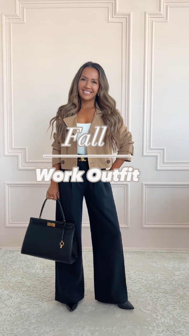 fall work outfit - my cropped trench coat is back in stock! 

wearing size XXS
pants - 24 short 

#LTKVideo #LTKSaleAlert #LTKWorkwear