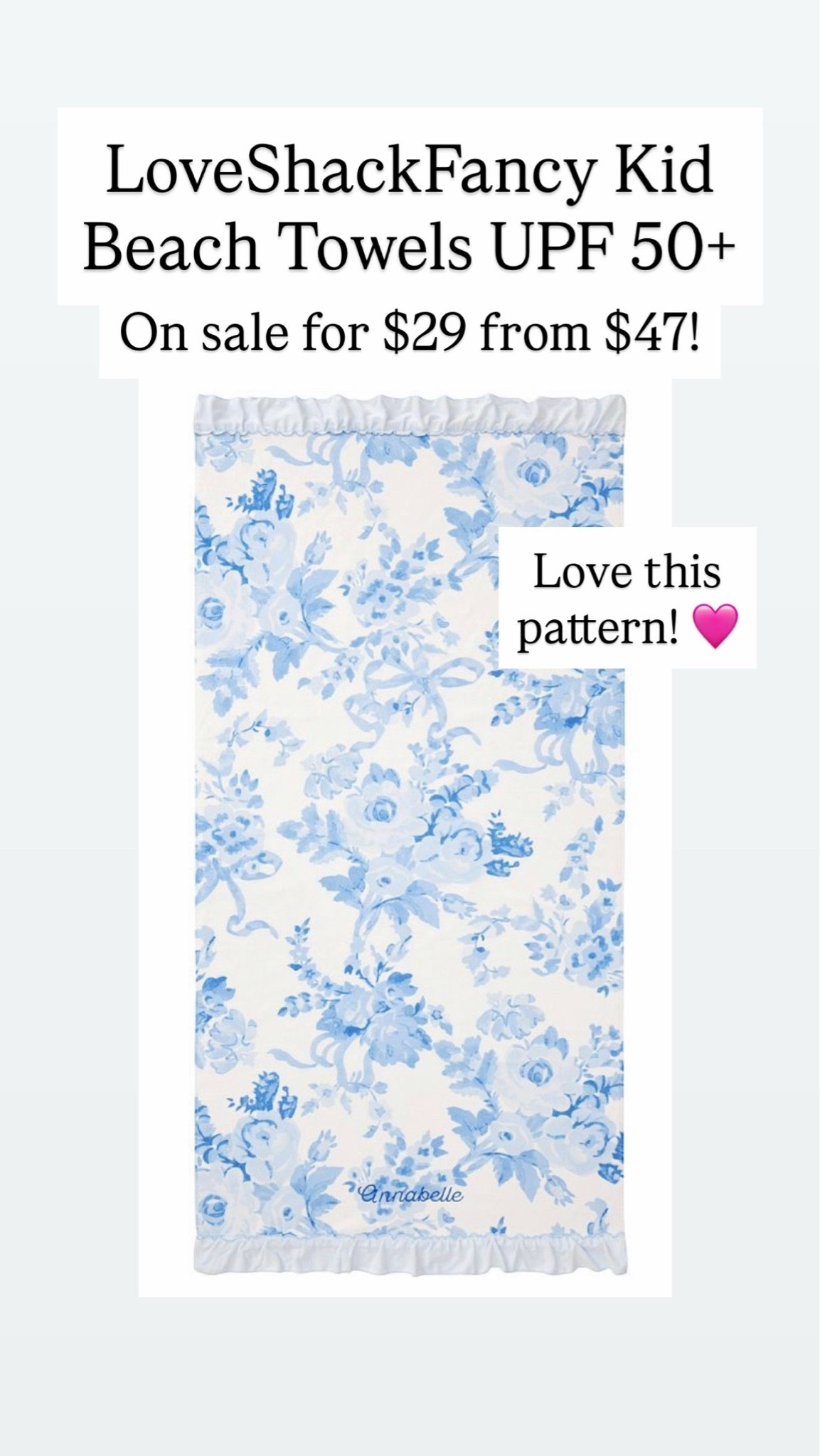 LoveShackFancy sale! These towels for kids are on sale right now!

#LTKSaleAlert