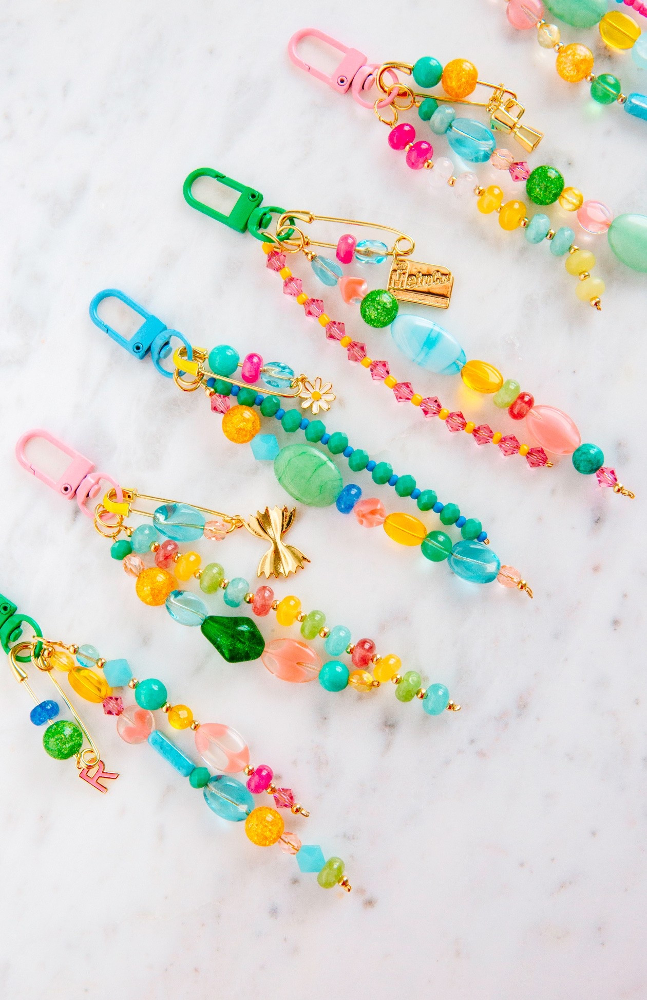 Everything I used to make these bag charms!