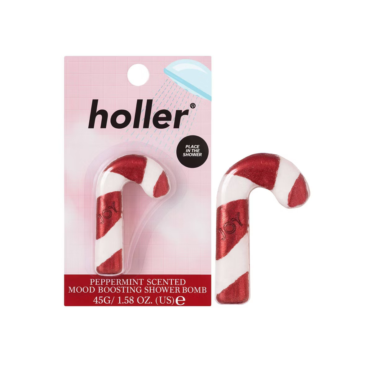 Holler and Glow Feel The Festive Peppermint Scented Mood Boosting Shower Bomb - 1.41oz | Target