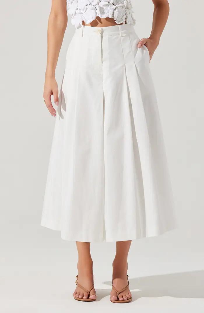 ASTR the Label Rowen Pleated Cotton Culottes | Nordstrom | Nordstrom