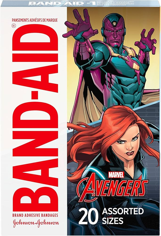 Band-Aid Brand Adhesive Bandages for Minor Cuts, Marvel Avengers Characters, Assorted Sizes, 20 c... | Amazon (US)