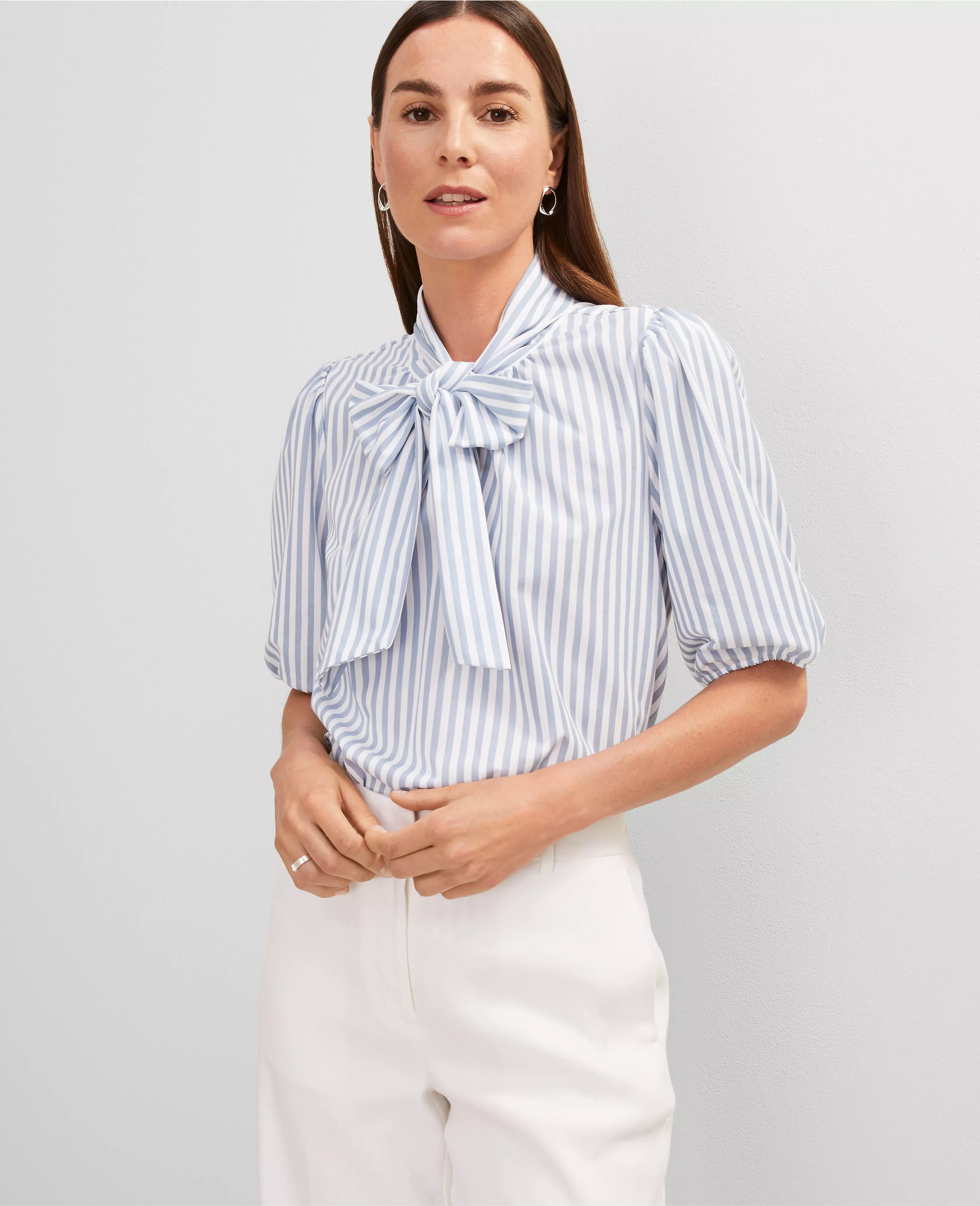 Striped Bow Blouse | Ann Taylor