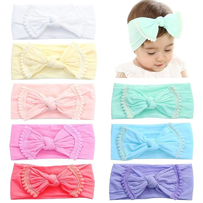 Prohouse Super Stretchy Knot Nylon Baby Headbands For Newborn Baby Girls Infant Toddlers Kids | Amazon (US)