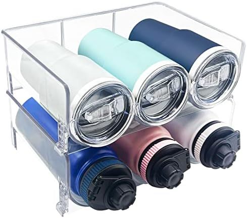 Amazon.com: 4 Pack Water Bottle Organizer, Stackable Kitchen Home Pantry Organization and Storage... | Amazon (US)