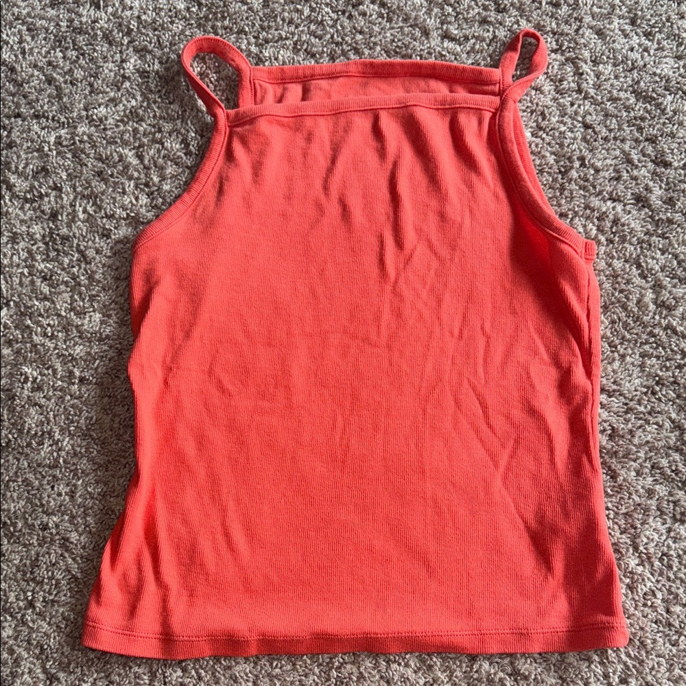 A new day melon orange ribbed tank size large | Poshmark