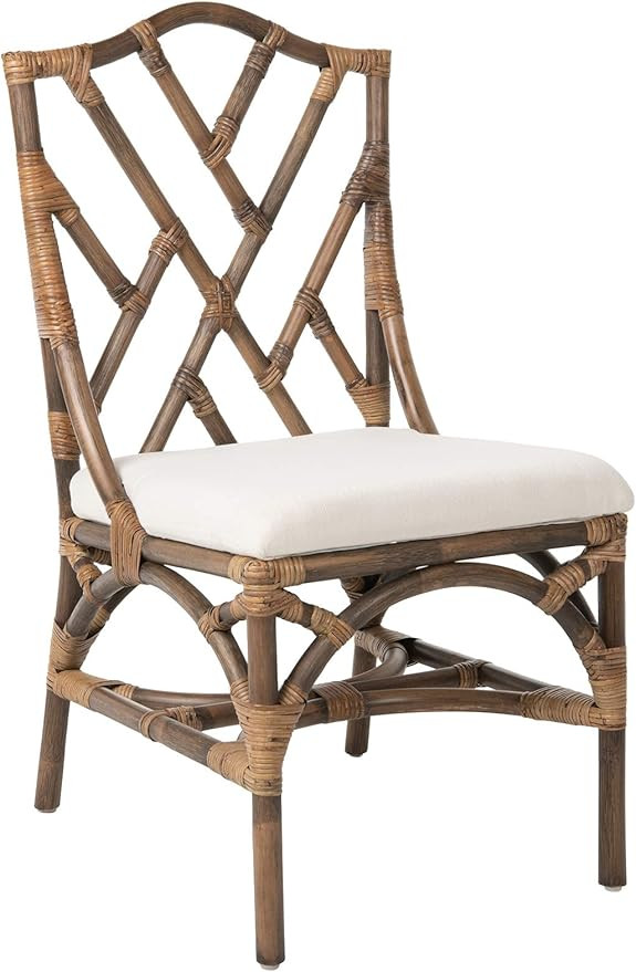 Kouboo Rattan Upholstered, Antique Brown, Set of 2 Chippendale Style Dining Chair | Amazon (US)