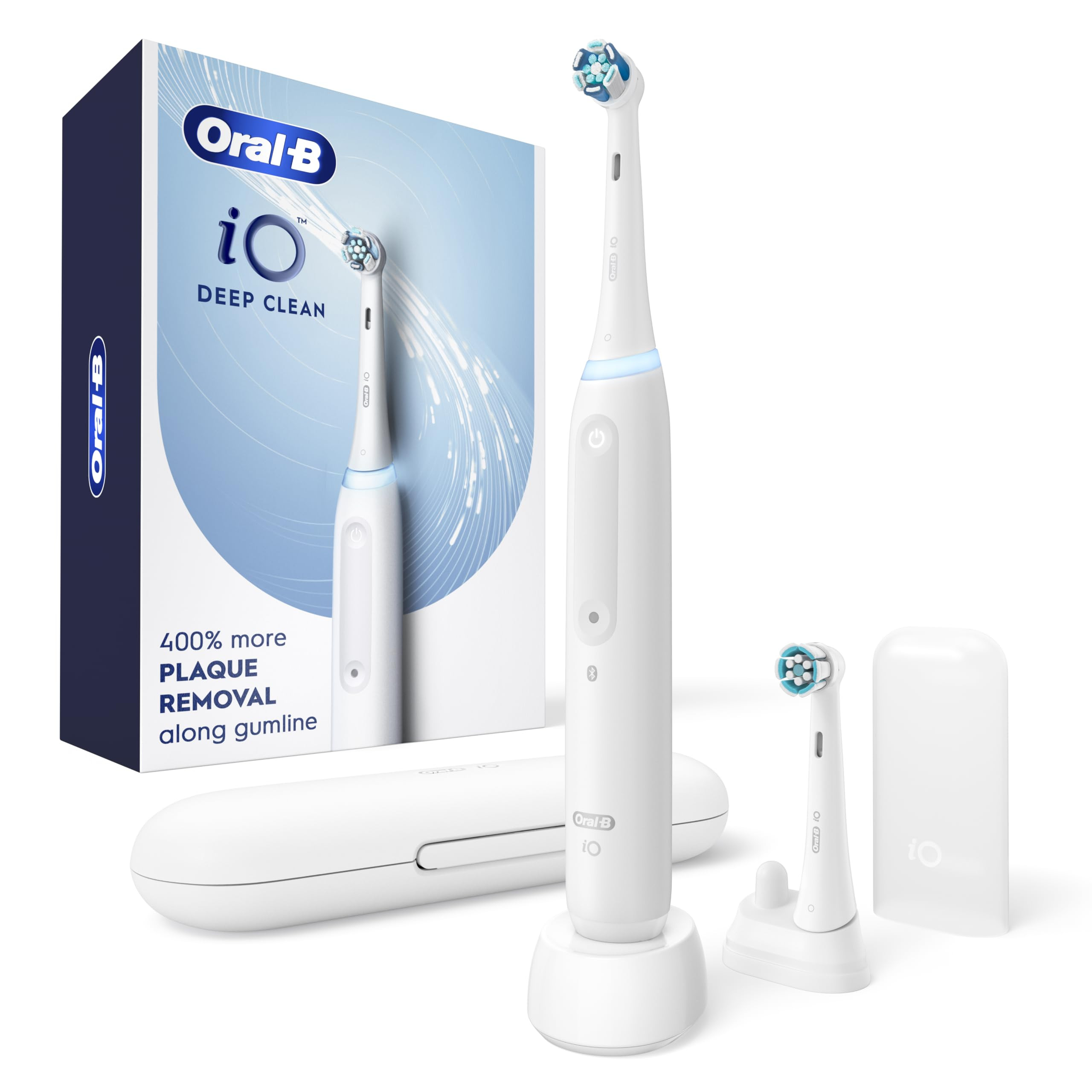 Oral-B iO Deep Clean Rechargeable Electric Powered Toothbrush, White with iO Series 3 Limited, 2 ... | Amazon (US)