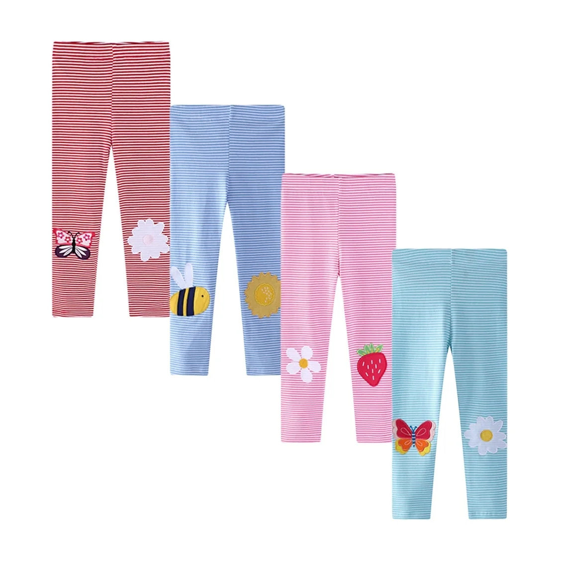 HuaAngel Girls Leggings Cotton with Elastic Waistband 4 Pack Sizes 2-7 - Walmart.com | Walmart (US)