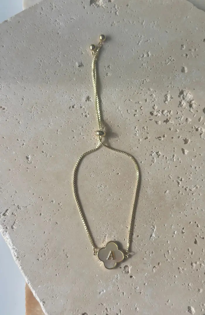 Mother of Pearl Initial Clover Bracelet | Nordstrom Rack