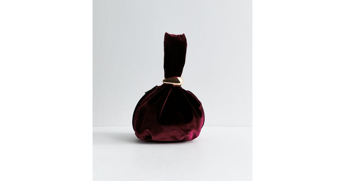Dark Burgundy Velvet Wristlet Pouch New Look | New Look (UK)