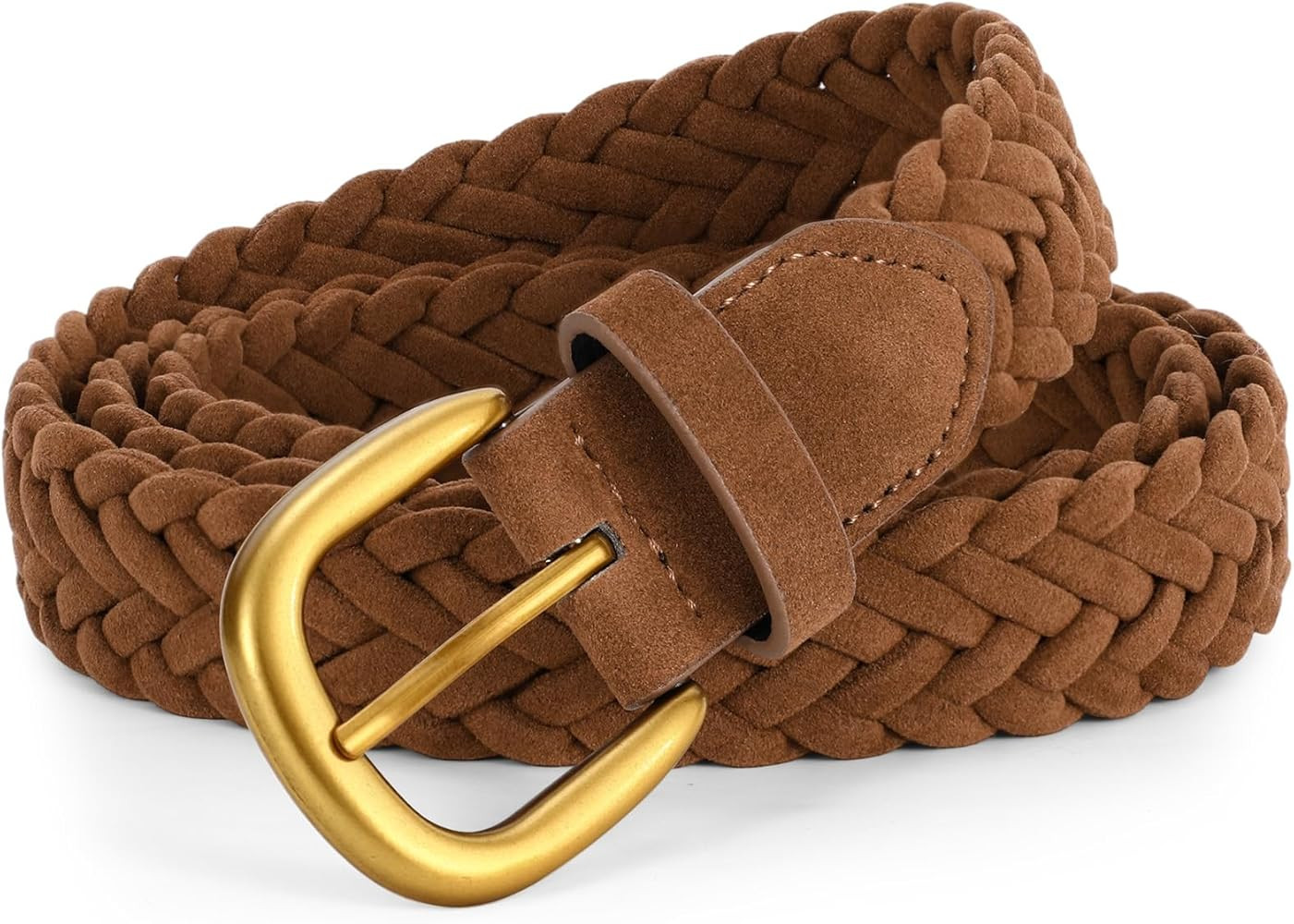 XZQTIVE Women’s Braided Suede Belt – Vintage Woven Leather Waist Belt for Dresses,Jeans and C... | Amazon (US)