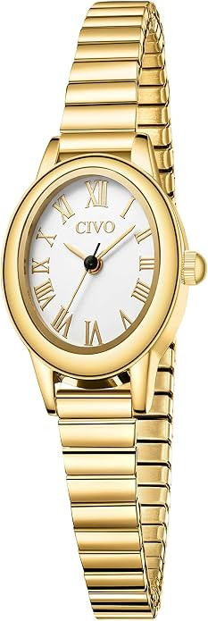 CIVO Small Gold Watches for Women: Vintage Roman, Stretch Expansion Band | Amazon (US)