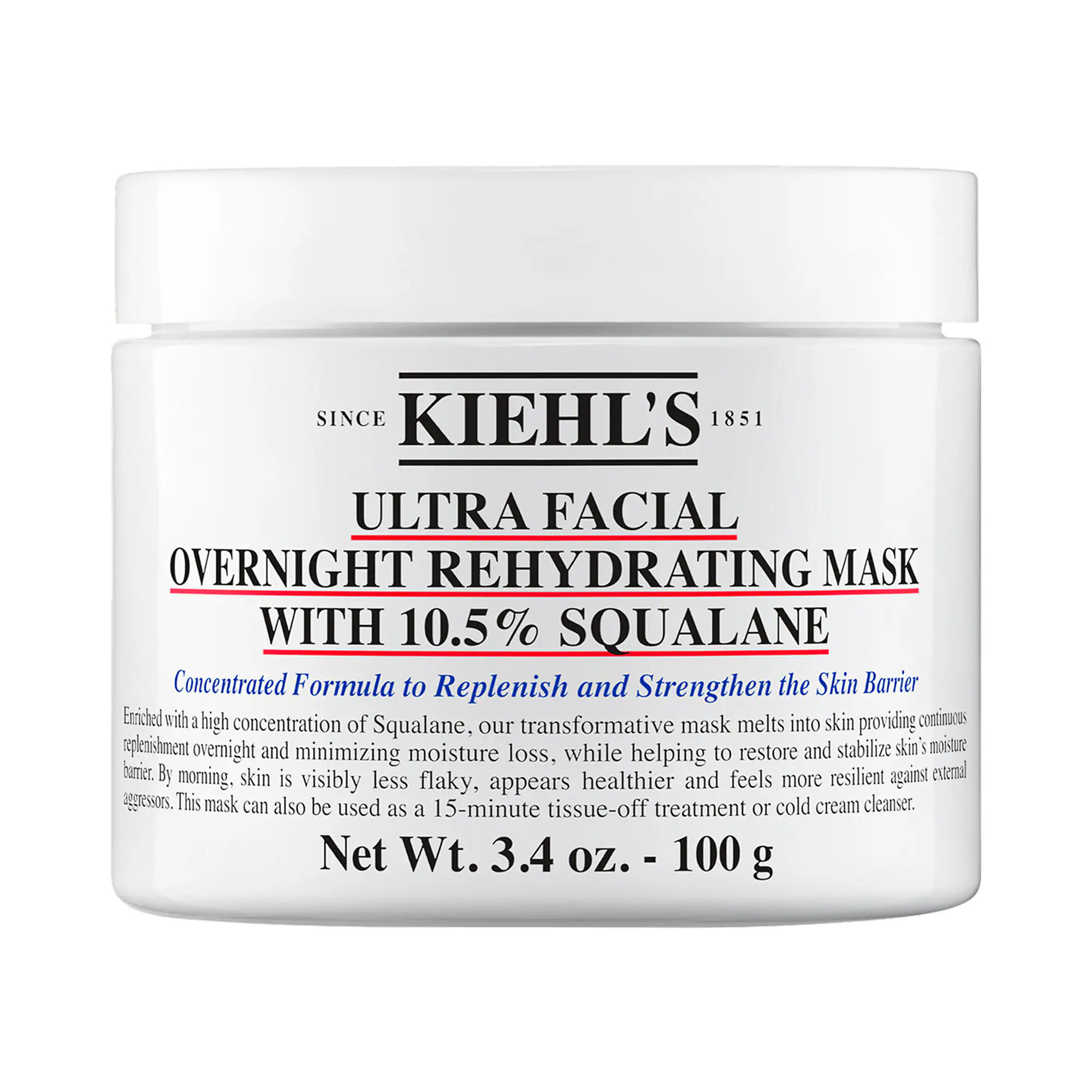 Kiehl's Since 1851 Ultra Facial Overnight Hydrating Face Mask with 10.5% Squalane 3.4 oz/ 100 mL | Sephora (US)