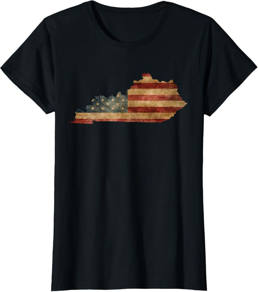 Kentucky T-Shirt I Vintage US Flag Patriotic Map Shirt | Amazon (US)