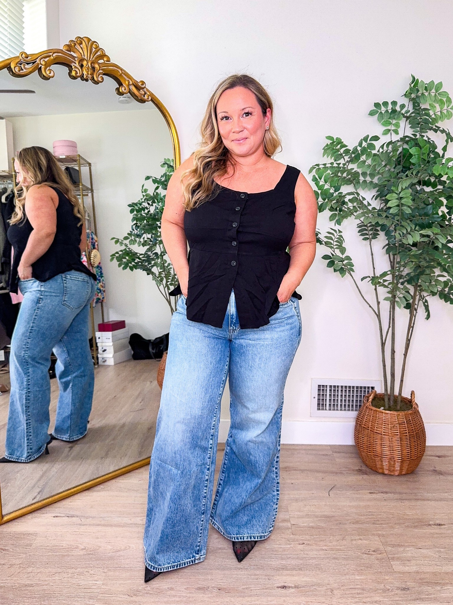 @Torrid spring outfit 
Size 10/00 in top and jeans! 

Spring style, spring trends, jeans, wide leg jeans, petite style, midsize style, date night outfit 

#LTKPetite #LTKOver40 #LTKMidsize