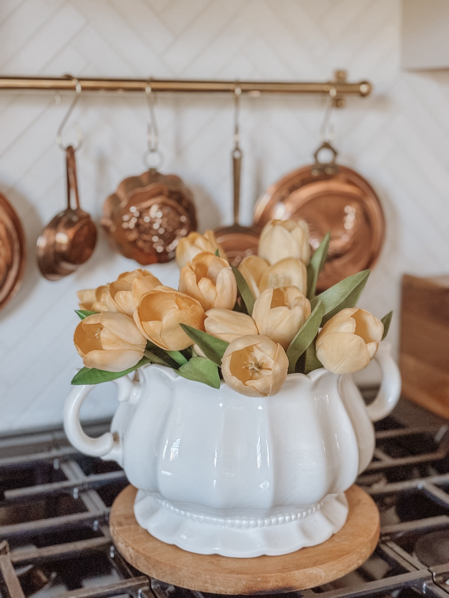 The coziest little kitchen upgrade 🤍✨

We finally added an unlacquered brass pot rail and I truly don’t know why we didn’t do this sooner… it instantly made our kitchen feel more collected, lived-in, and European cottage inspired.

And don’t even get me started on these copper molds 😍 I’ve been collecting them for months (hello Lancaster finds!!) just waiting for the perfect way to display them — and this was it.

The best part?
You don’t need vintage to get this look. I linked some beautiful brass rails + copper molds that give the same charm ✨

Everything is linked here for you 🤎👇
#LTKhome #LTKfinds #LTKstyle