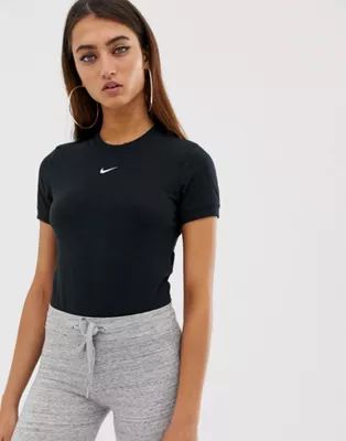 Nike black mini swoosh bodysuit | ASOS US