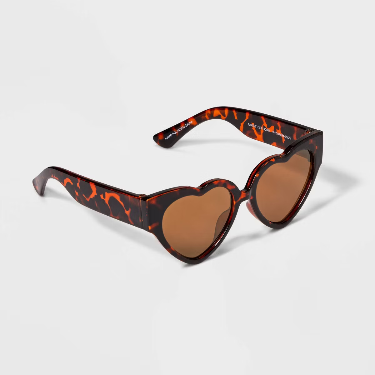 Girls' Plastic Heart Sunglasses- art class™ Brown | Target