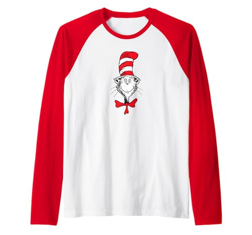 Dr. Seuss The Cat in The Hat Face Raglan Baseball Tee | Amazon (US)