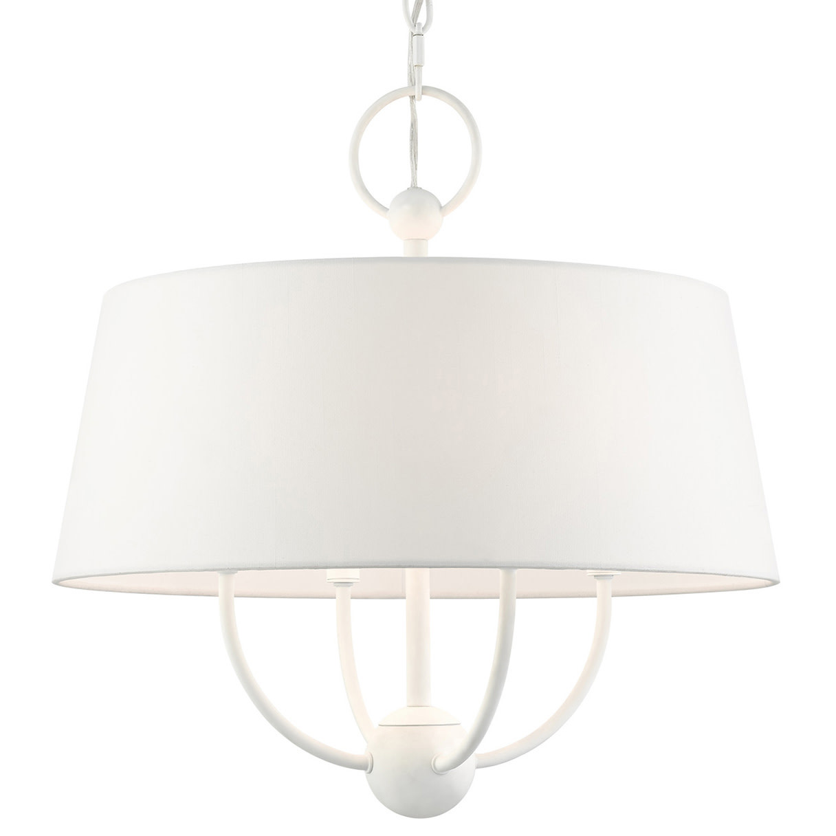 Livex Lighting 49844 Ridgecrest 4 Light 18" Wide Drum Chandelier - White | Walmart (US)