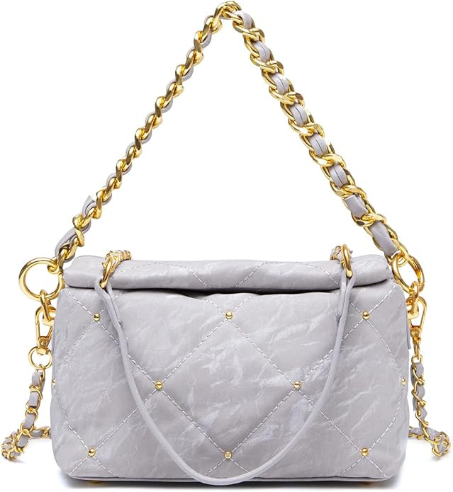 myfriday Small Quilted Crossbody Bags for Women Luxury PU Trendy Designer Shoulder Handbag Purse ... | Amazon (US)