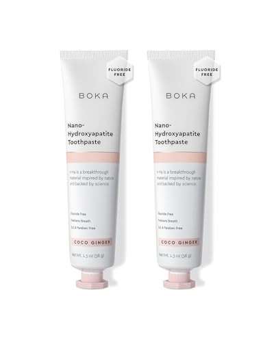 Boka Fluoride Free Toothpaste, Nano Hydroxyapatite Toothpaste, Appropriate for Sensitive Teeth - for Adult Oral Care - Coco Ginger Flavor, 1.3 Fl Oz 2Pk | Amazon (US)