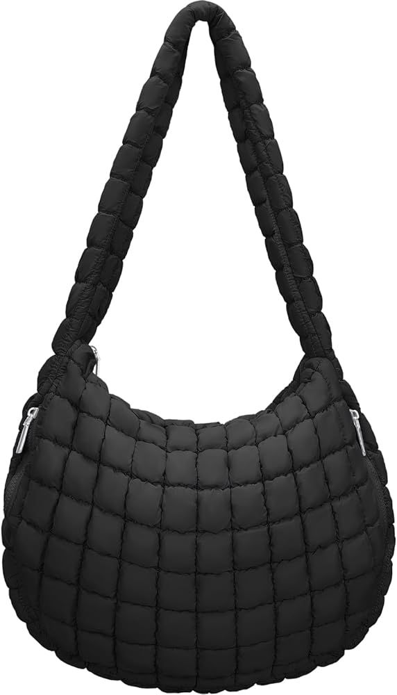 Puffer Tote Bag For Women Quilted Crossbody Bag, Lightweight Puffy Purse Large Hobo Puff Shoulder... | Amazon (US)