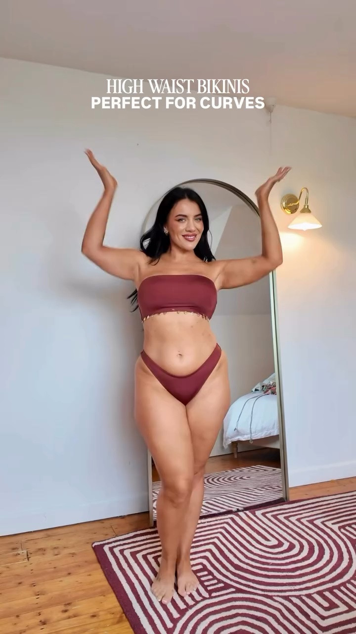 Bikinis PERFECT for curvy bodies 👙 All from @hm comment LINK for links of course! #curvyfashion #bikinibody #highwaisted #bikini