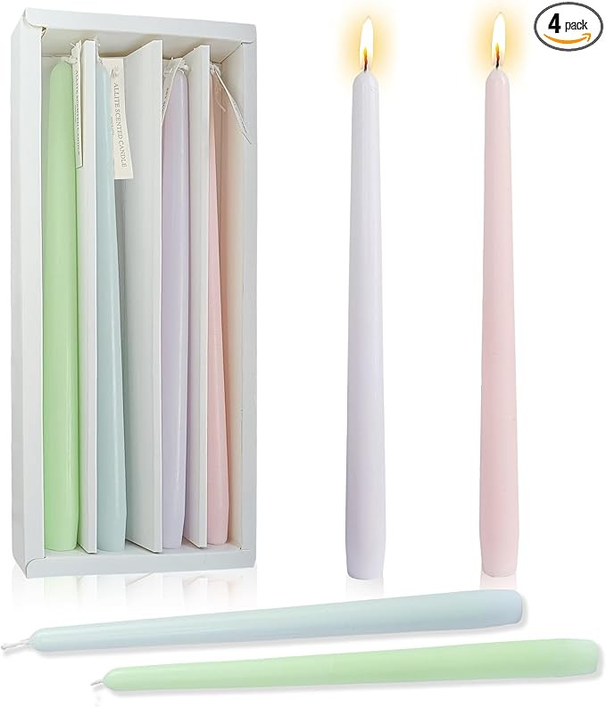 Candy Taper Candles Candle Sticks 10 Inch Unscented Handmade Set of 4 Smokeless Candles Dinner Ta... | Amazon (US)