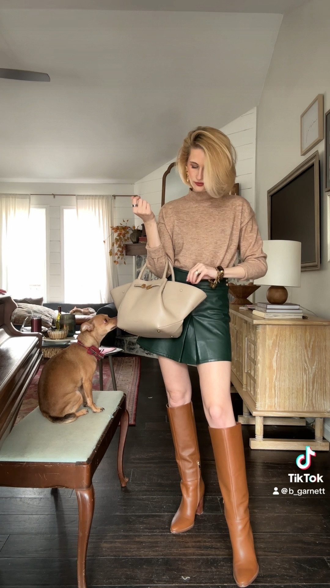 Daily Outfit Vlog day 25: we’re fully I to the winter to spring transitional looks. While it’s been in the 70s pretty steadily the past few days I still want to dress for the season  I’m in. 

Enter light sweaters and leather. 

Leather skirt | transitional outfit | winter outfit | spring outfit | leather boots | Marc fisher boots | knee high boots 

#LTKFindsUnder50 #LTKWatchNow #LTKFindsUnder100