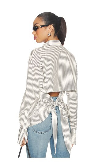 Poplin Tie Back Shirt | Revolve Clothing (Global)