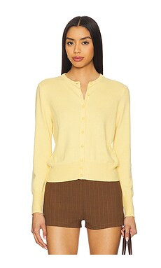 GUIZIO Emelie Cropped Cardigan in Honey Butter from Revolve.com | Revolve Clothing (Global)