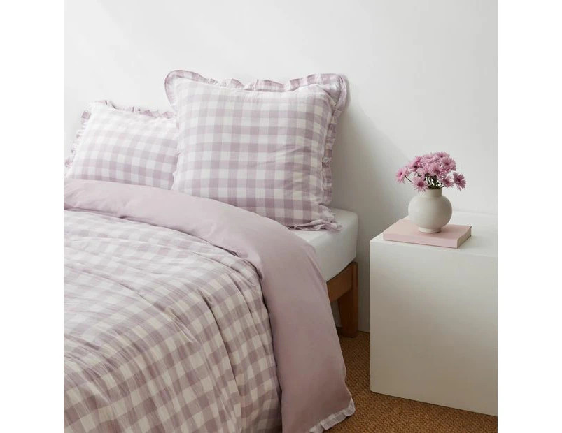 Target Lulu Gingham Linen/Cotton European Pillowcase | Catch.com.au