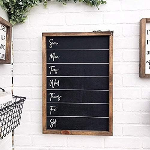 PotteLove Weekly Menu Chalkboard, Framed Wood Sign, Kitchen Wall Hanging, Custom Home Decor, Farmhou | Amazon (US)