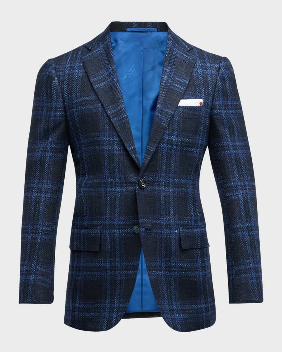 Kiton Men's Large Plaid Sport Coat | Neiman Marcus