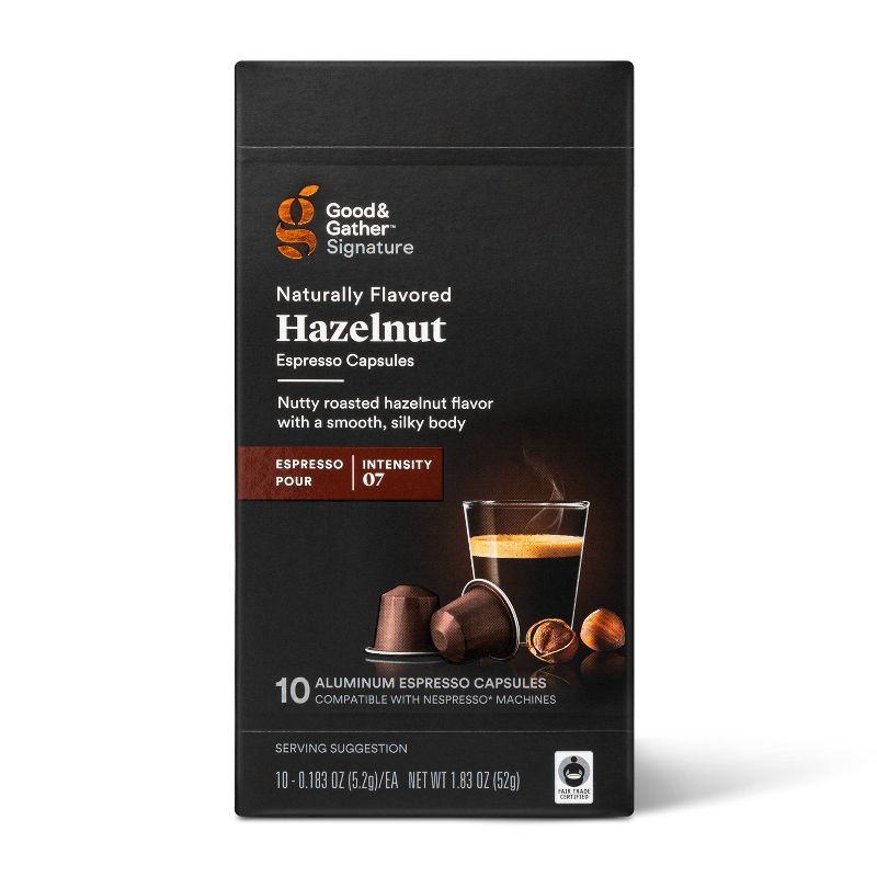 Signature Naturally Flavored Hazelnut Espresso Pods Espresso Roast Coffee - 10ct - Good & Gather... | Target